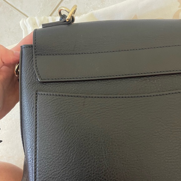 Chloe Faye Day Shoulder Bag Black with Gold Detail - Picture 12 of 13
